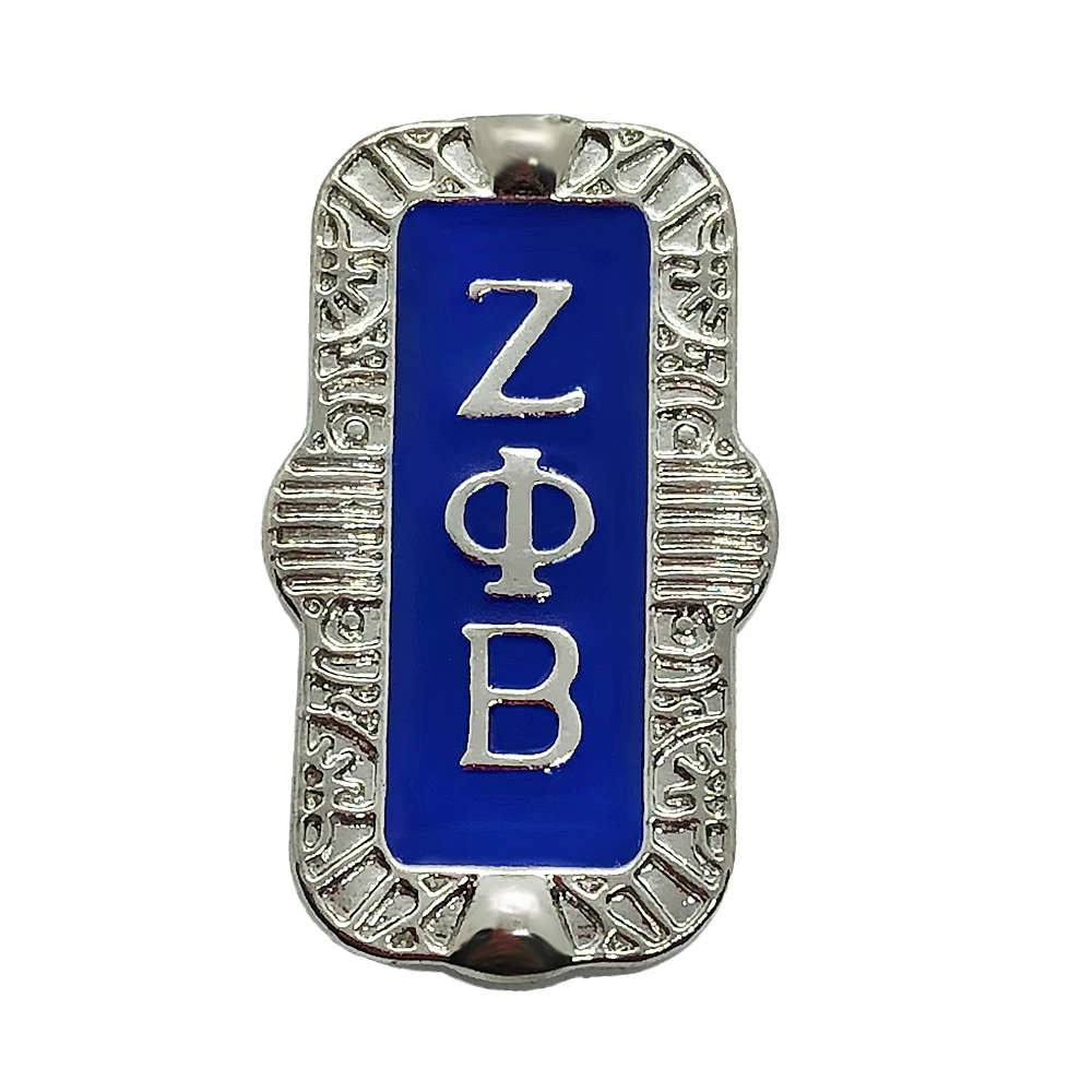 Синяя эмаль металлическая греческая буква ZETA PHI BETA этикетка очарование для