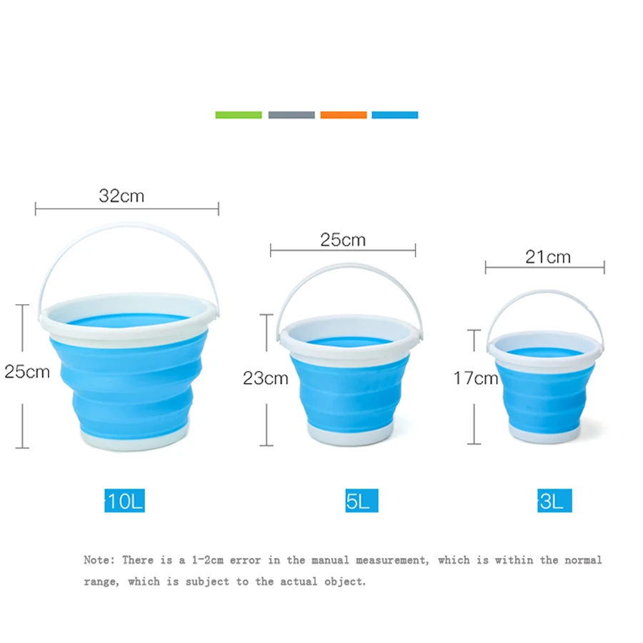 1.5-10L Portable Folding Bucket Outdoor Thick PP Silicone Fishing Supplies Folding Bucket for Fishing Promotion camping Car Wash