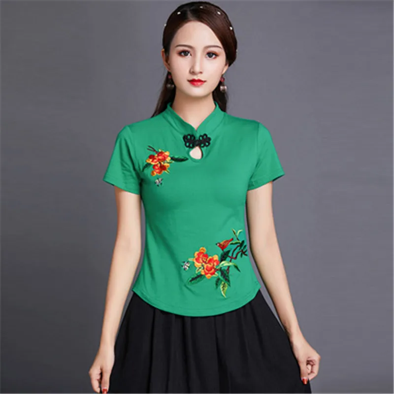 Женская Винтажная футболка с длинным рукавом цветочной вышивкой | одежда