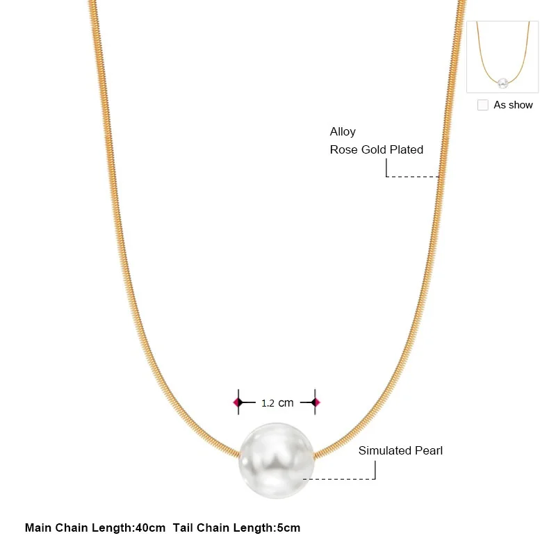Neoglory любовь розовое золото цвет ожерелья с искусственным жемчугом модные