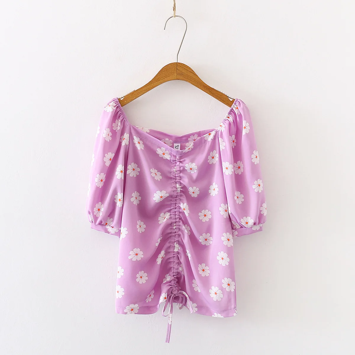 

2020 новые летние женские модные с короткими рукавами Цветочный принт Свободная блузка рубашка на каждый день, на шнуровке, на детей, топы, блу...