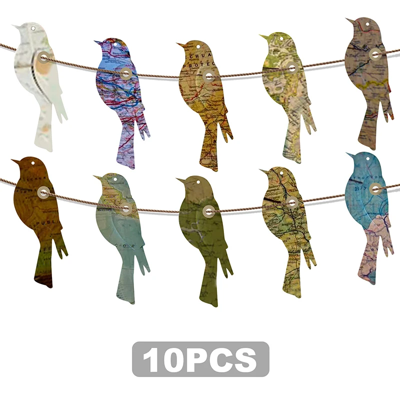 

1 Набор бумажных подвесок в виде птиц, книжка-конверт в виде птиц, закладка для домашнего окна, подвесные украшения, настенные украшения