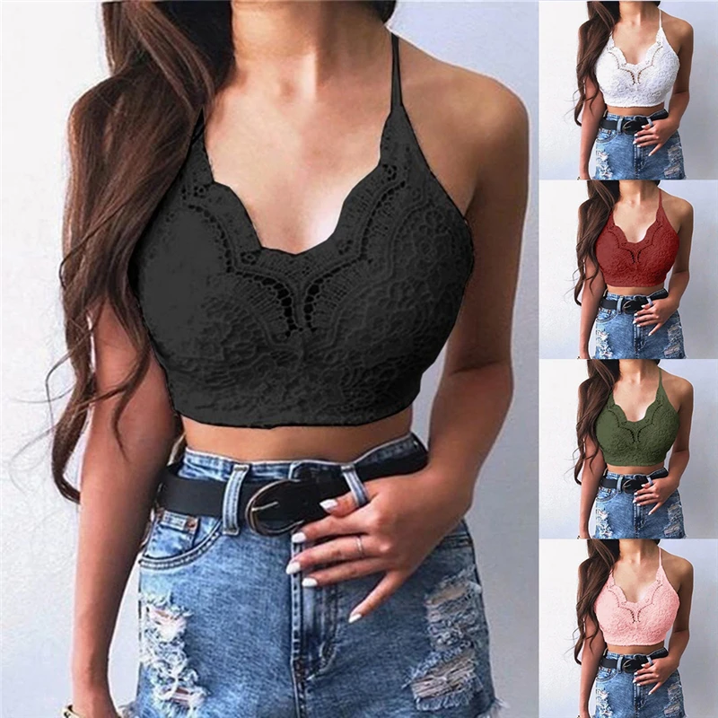 

Sexy Ladies V-Neck Vest Ladies Casual Solid Color Lace Tank Tops Woman Fashion Mature Tempting Camisole For Female
