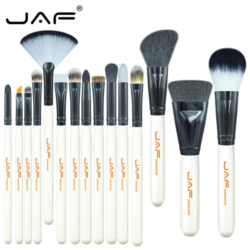 15pcs brush Профессиональный JAF набор из 15 кистей для макияжа супер мягкие волосы из искусственной кожи Чехол держатель макияж набор кистей для пудры 15#831 - Handle Color: 15pcs brush