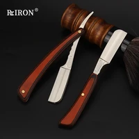 riron barber feather razor professional mens stainless steel folding beard and hair remover shaving knife holder