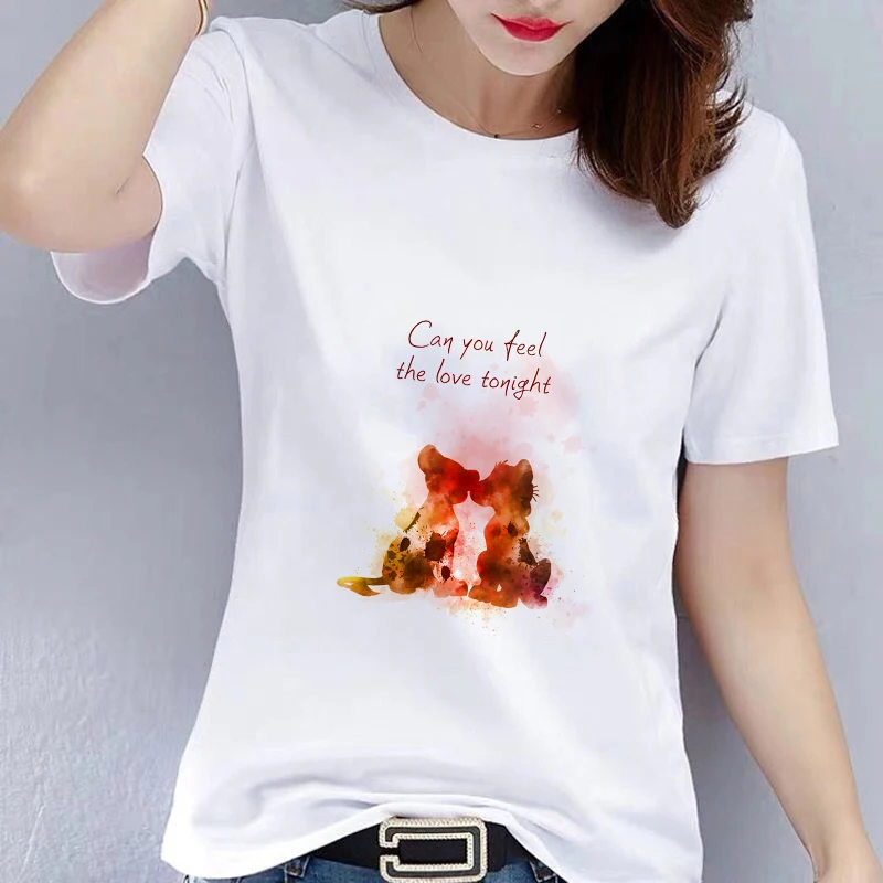 

Showtly Horro Skull and Cute Cat Femal Tshirt Cartoon Top Tees kawaii T Shirt Women Harajuku Short Sleeve Fun T-Shirt