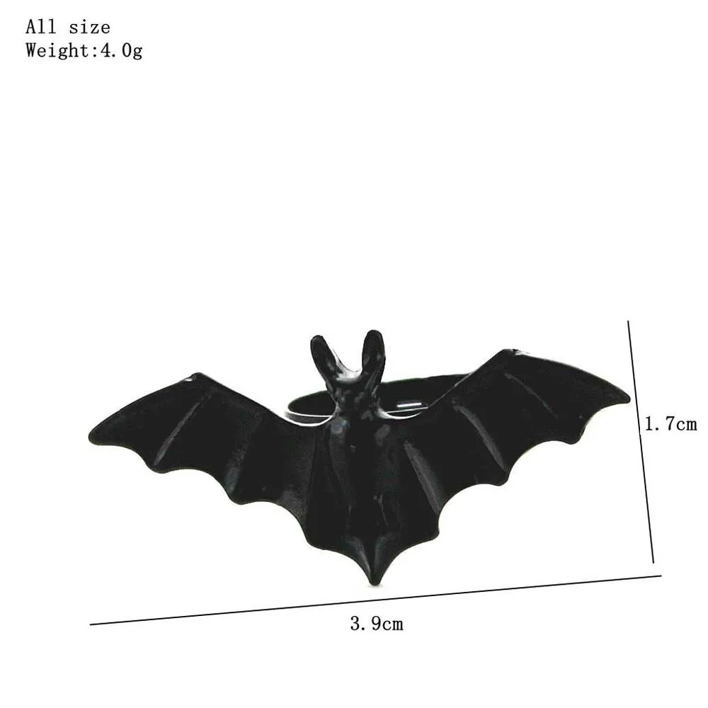 Набор Колец гвоздиков в виде черной летучей мыши на Хэллоуин модные женские и