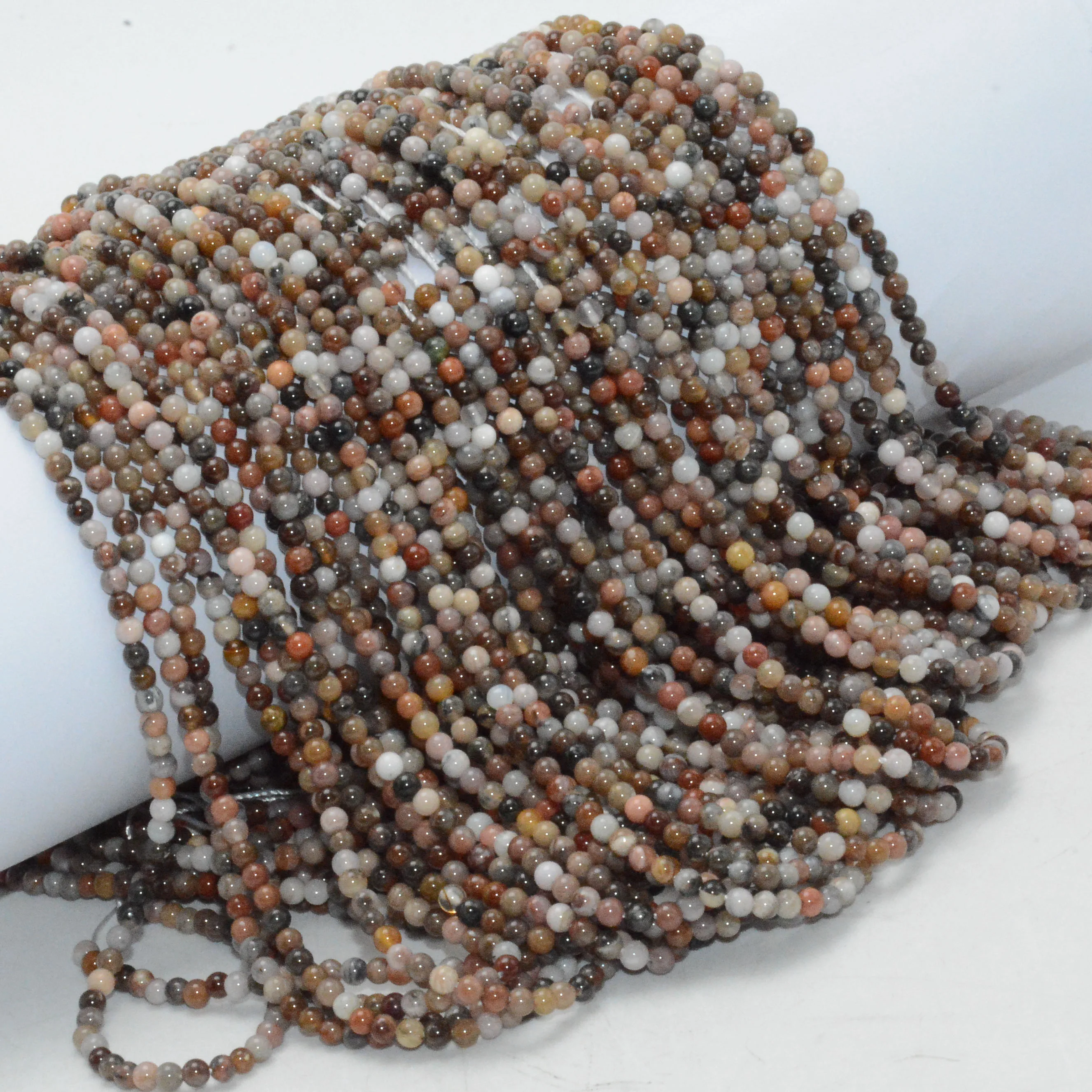 Натуральный Африканский пертрифицированный камень из дерева круглые бусины 3 мм