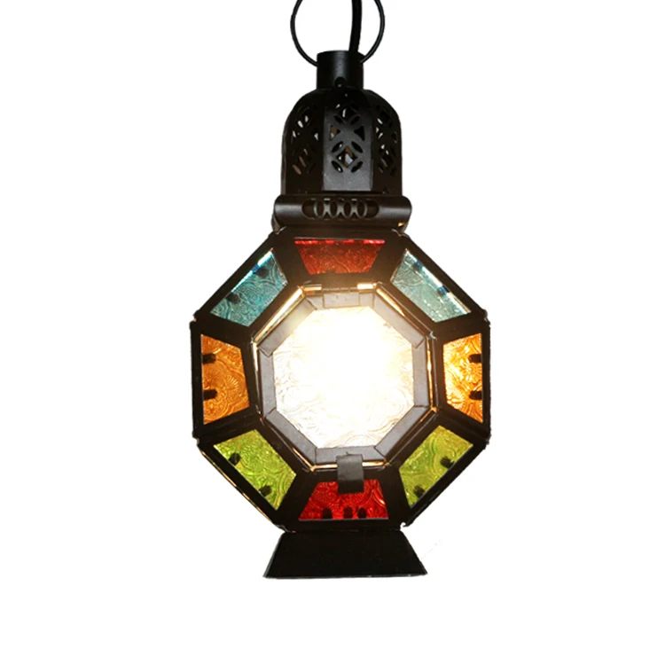 

Mediterranean Style Decoration Handmade Turkish Pendant Light Glass Shades Mosaic Pendant Lamp For Bar Coffee Shop deco maison
