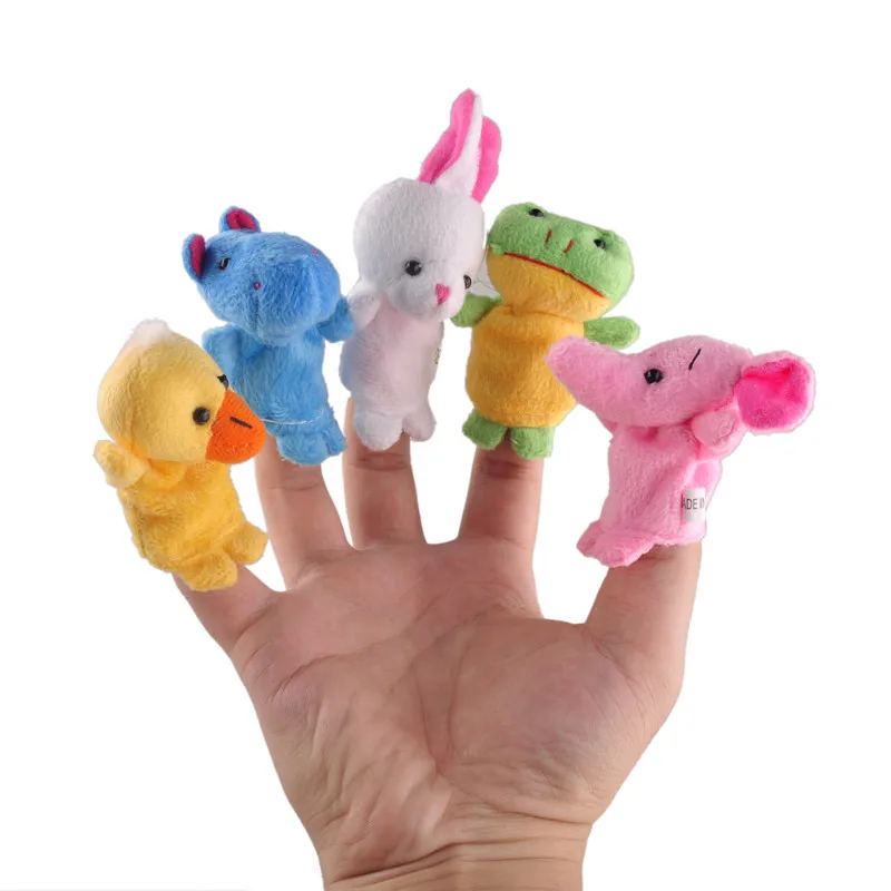 Семейный набор куколок марионеток с изображениями животных из мультфильмов