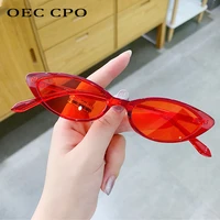 oec cpo fashion colorful cat eye sunglasses women vintage small frame sun glasses female shades red eyeglass uv400 oculos de sol