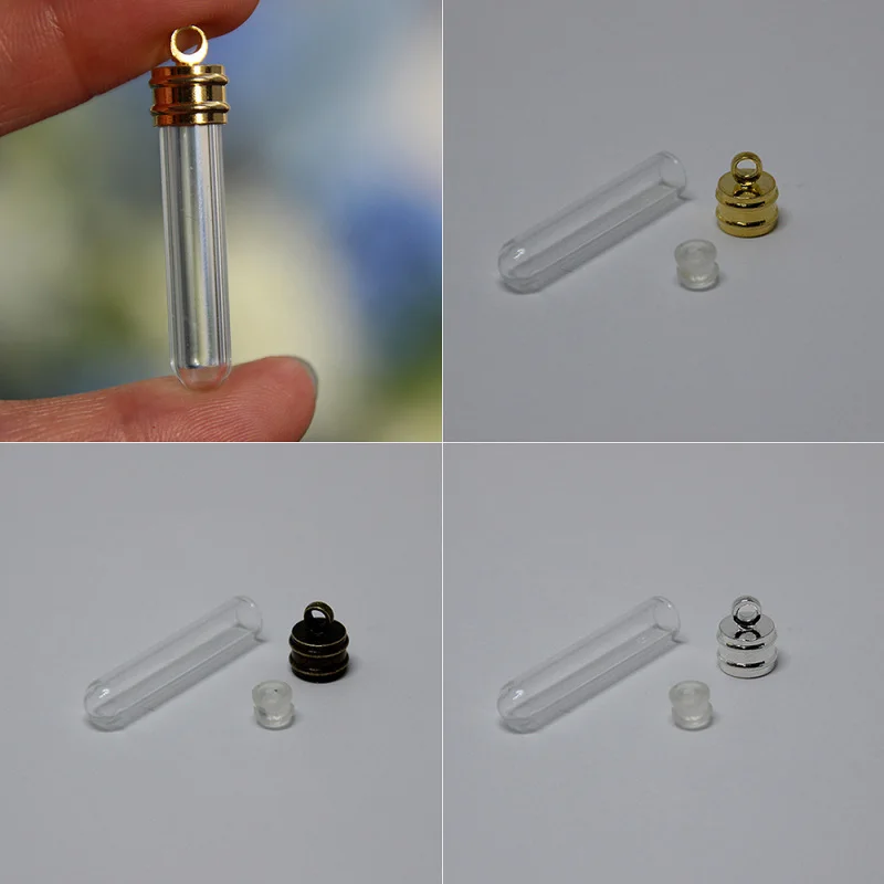 

10 шт./лот пустотелые бутылки, мини-стеклянная бутылочка с металлической крышкой, бутылочка для желаний, украшение «сделай сам»