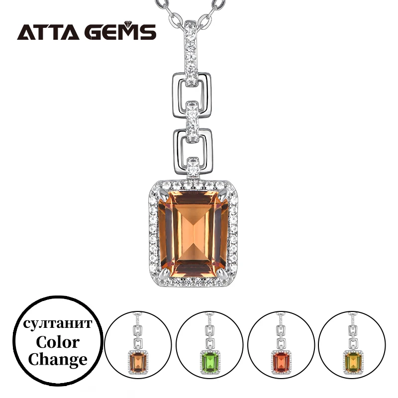 Женская подвеска из стерлингового серебра с султанитом кулон восьмиугольной