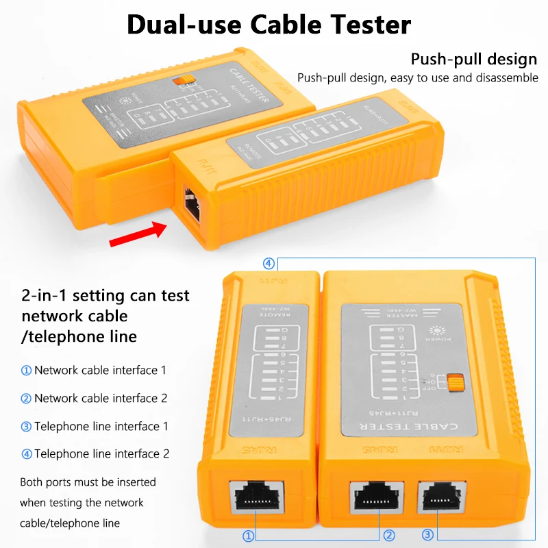 Handskit RJ45 RJ11 RJ12 набор инструментов для ремонта сети с Utp Кабельный тестер пружинный