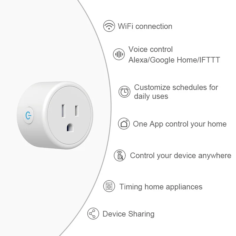 США умная розетка Wi-Fi умная розетка Alexa Enchufe Wifi умная розетка с таймером Google Home Mini IFTTT Tomada Inteligente