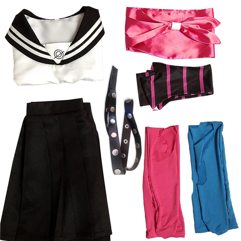 

Women Ibuki Mioda Cosplay Custome Dangan Ronpa 2 Goodbye Despair Shirt Dress Wig School Girl JK Uniform Halloween