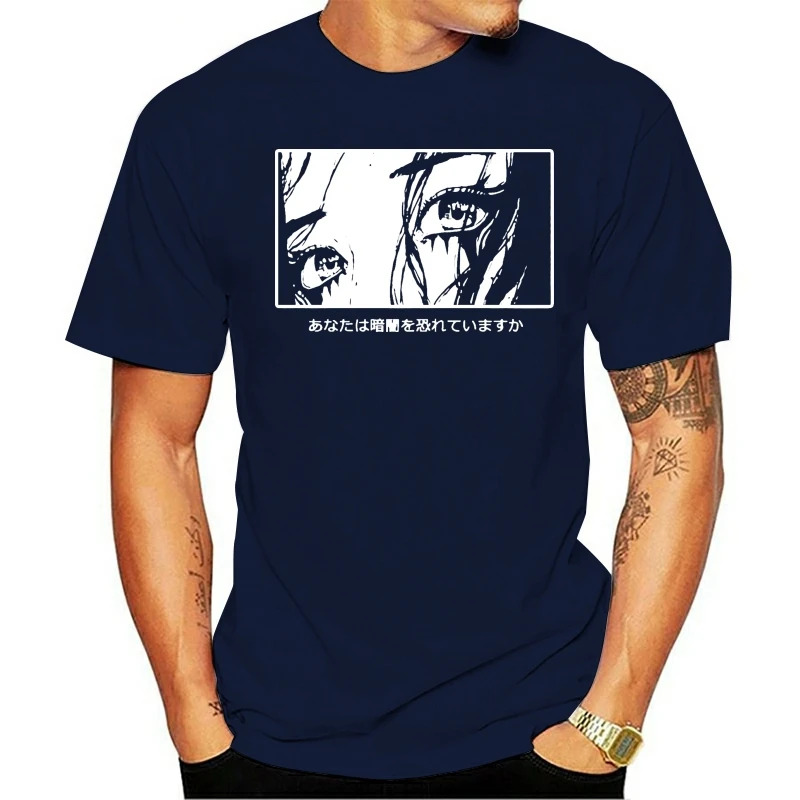 Модная футболка HJN унисекс боитесь темноты в японском стиле Харадзюку аниме