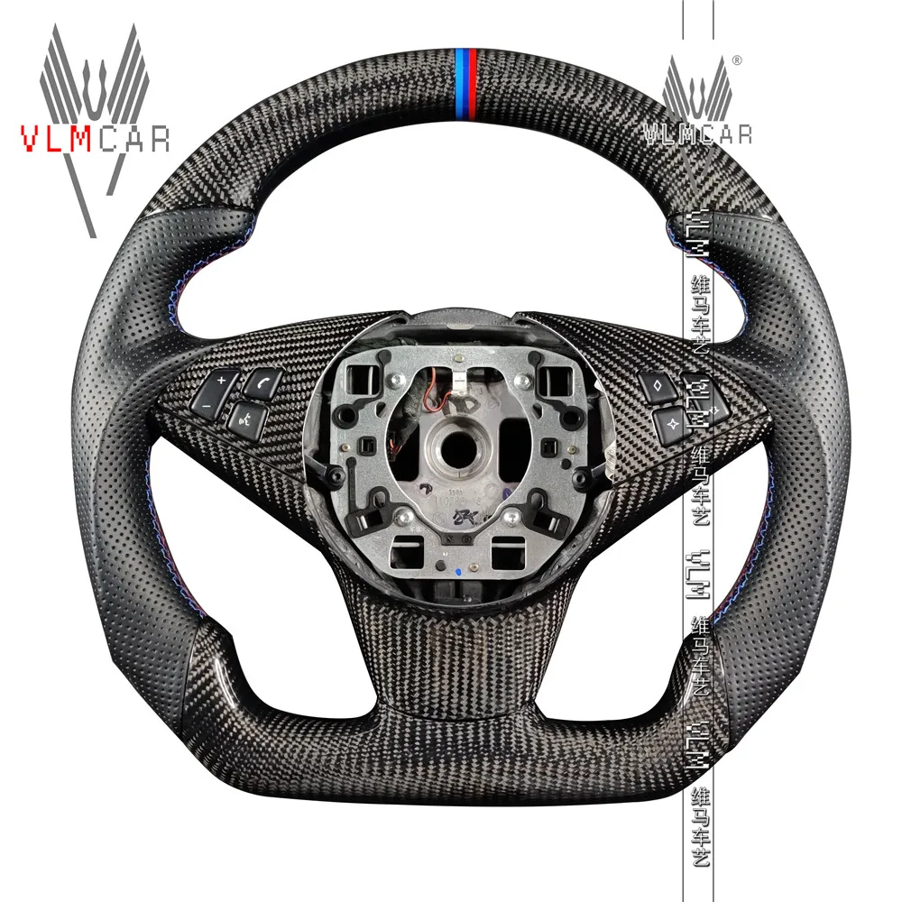 

VLMCAR Private Custom Carbon Fiber Steering Wheel For BMW 5 Series E60 M5 Car Accessories Led Suede Leather