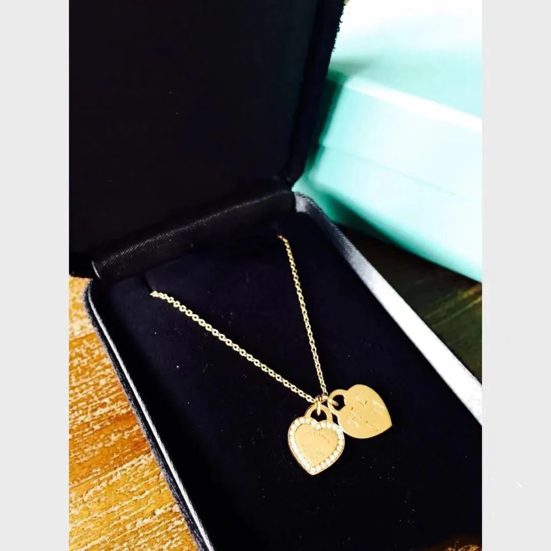 

Sterling silver S925 rose gold heart-shaped necklace collar holiday gifts, birthday gifts, lovers