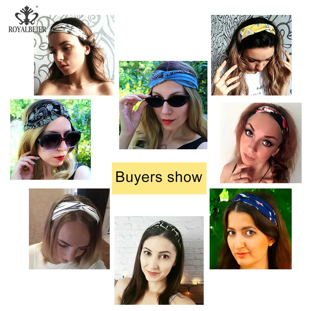 Повязка на голову с цветным узлом и крестиком Регулируемая повязка для волос без