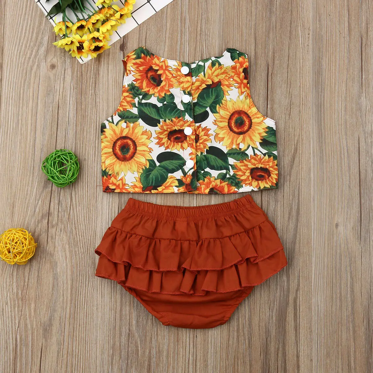 2 шт. Детские майки с оборками и юбкой пачкой|Комплекты одежды| |
