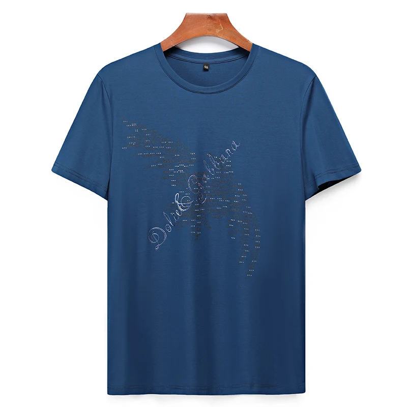 

Short-sleeved men's T-shirt diamond black summer top trend