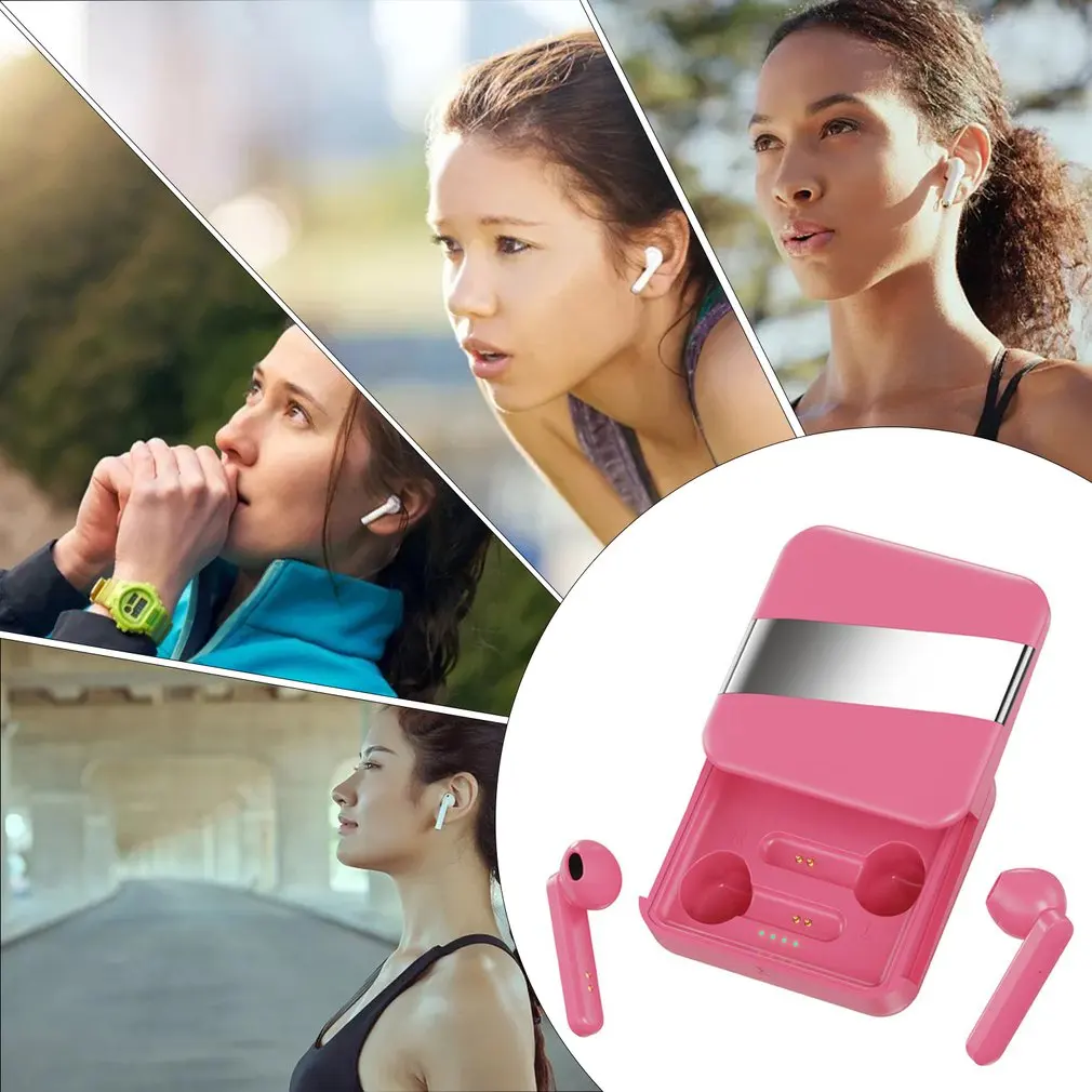 

Wireless 5.0 Sports Earphone Semi-In-Ear Touch Stereo Music Waterproof Earbuds With Charging Box Support Microphone