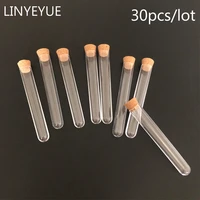 30 piecespack 15100mm transparent plastic test tube with cork stopper 4 inch laboratory or wedding favours spices tube