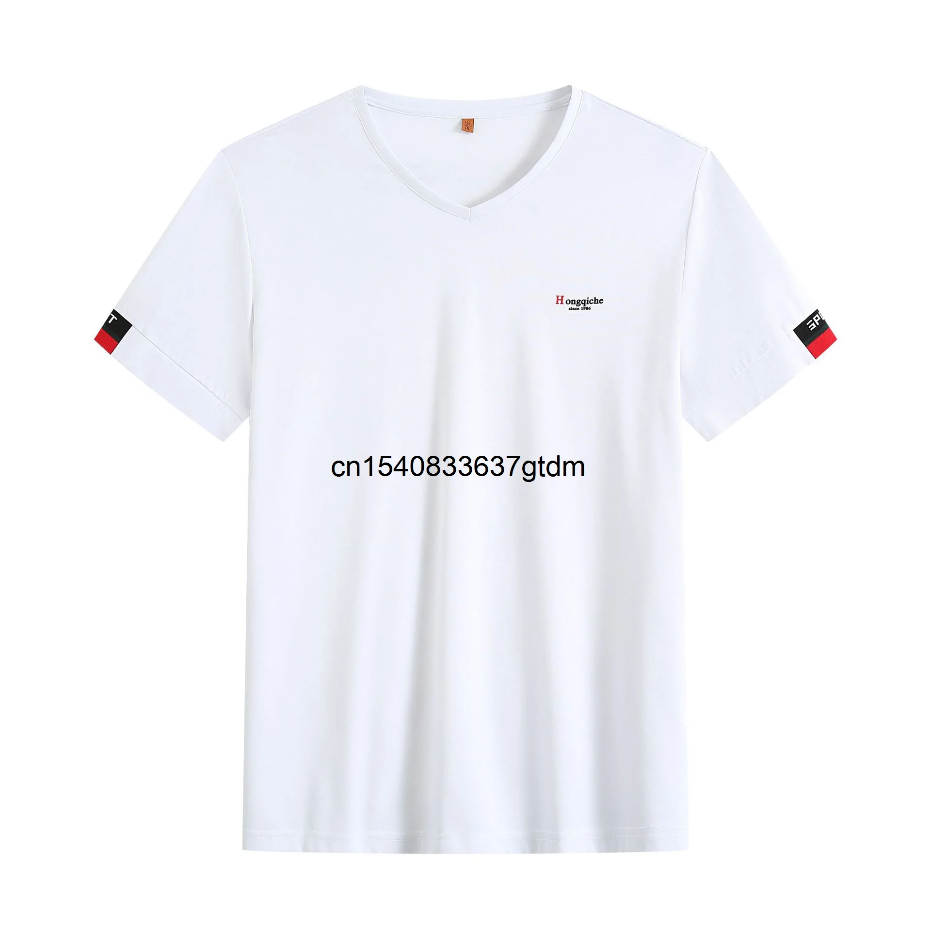 

Oversized men's fat half sleeve T-shirt with extra stretch modal ice V-neck loose fit men's short sleeve summer shirt