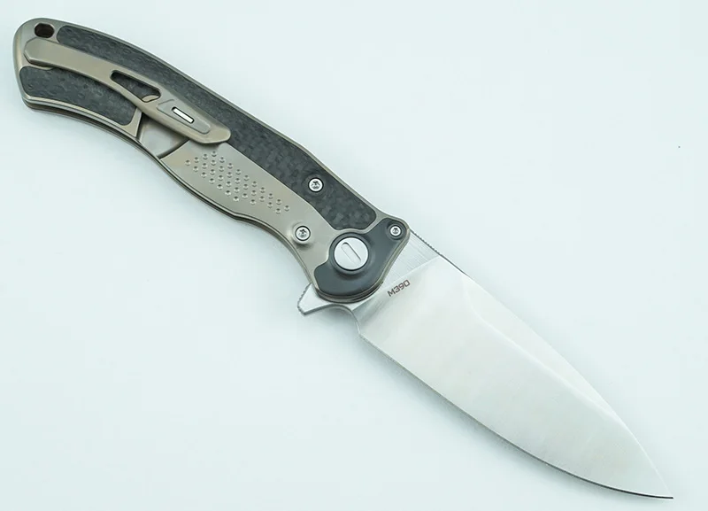 Складной нож VENOM BONE DOCTOR M390 Titanium CF Flipper уличный Карманный кухонный для кемпинга