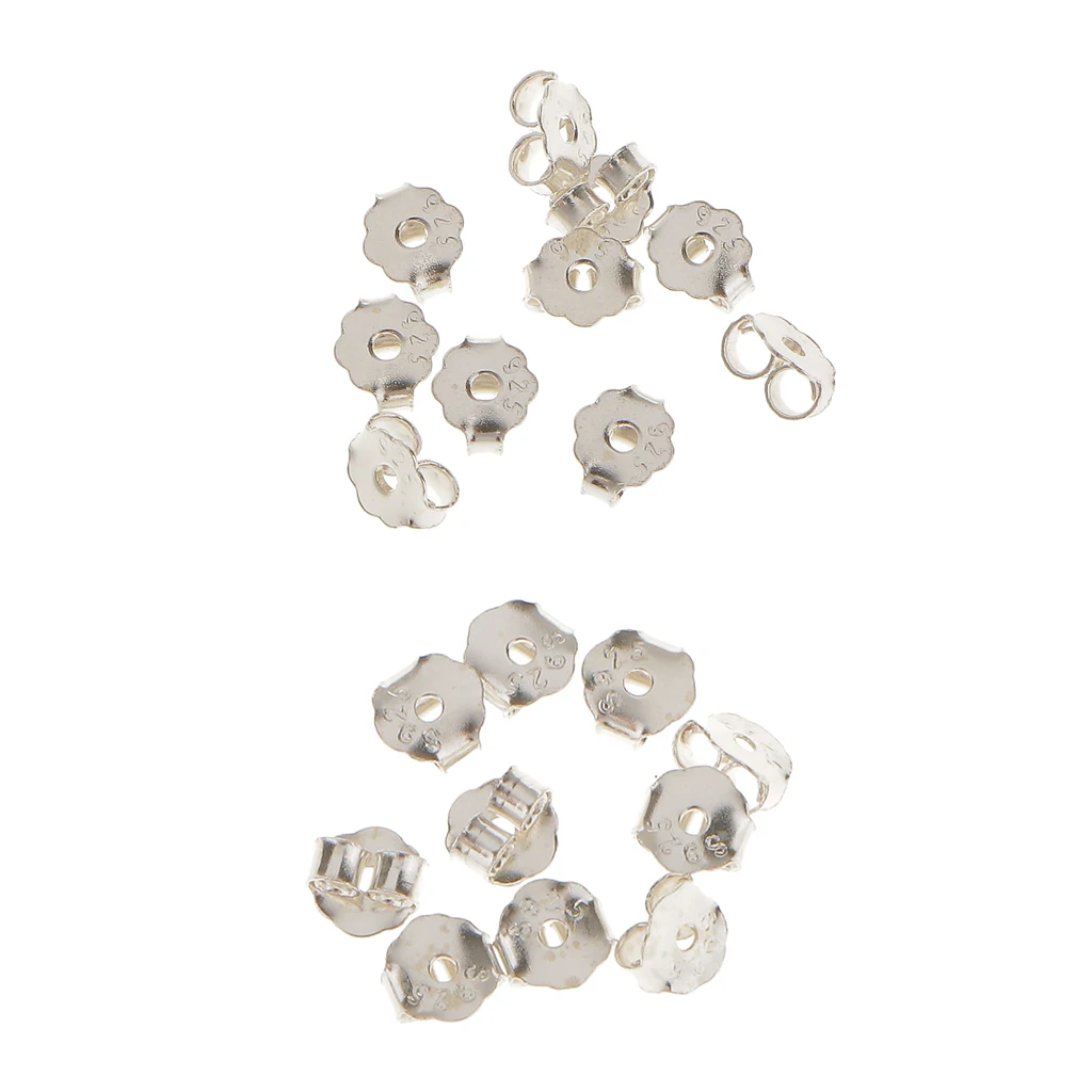 10 шт Стерлинговое Серебро Цвет 925 серьги спицы уха гайки зарабатывая аксессуары