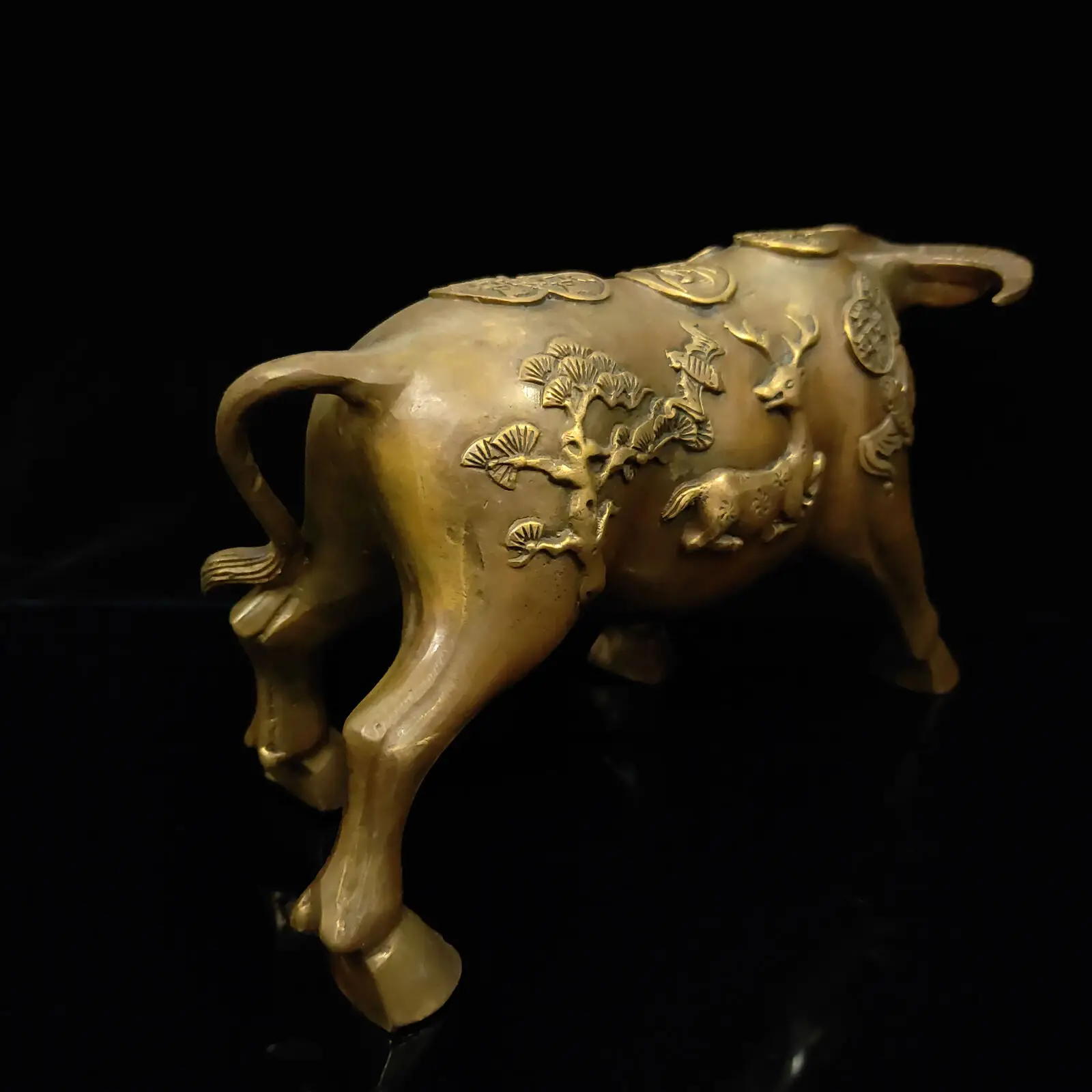 

Chinese Antique Brass Cattle Model Statue