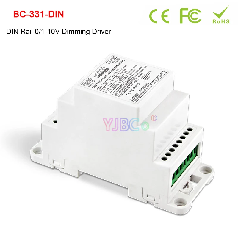 

BC-331-DIN DIN Rail 0/1-10V to PWM LED dimming driver DC12-24V PUSH DIM dimmable Power driver for fluorescent,LED Strip,Light