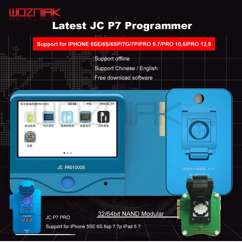 Программатор woaniak JC Pro1000S P7 PCIE NAND 32/64 бит модуль для чтения и записи HDD iPhone 7 P 6 6S 6P 6SP 5