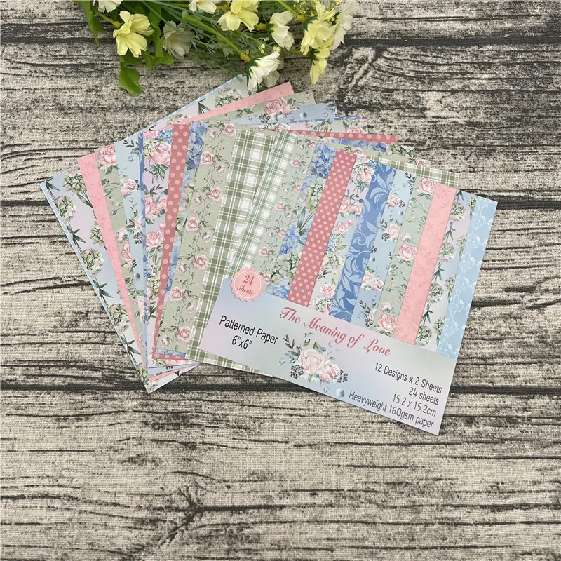 12 шт. Цветок Любовь бумага Скрапбукинг бумажный пакет ручной работы крафт фон pad |