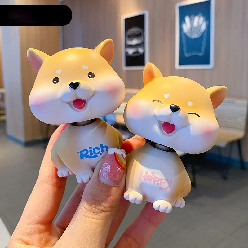 

Cute Little Shiba Inu Car Accessories Creative Personality Resin Dog Shake Head Accessories Home Desktop Decorations Gift