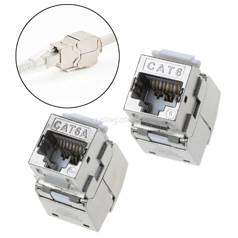 RJ45 Keystone Cat6 Cat6A Экранированный FTP цинковый сплав модуль Jack сетевой соединитель