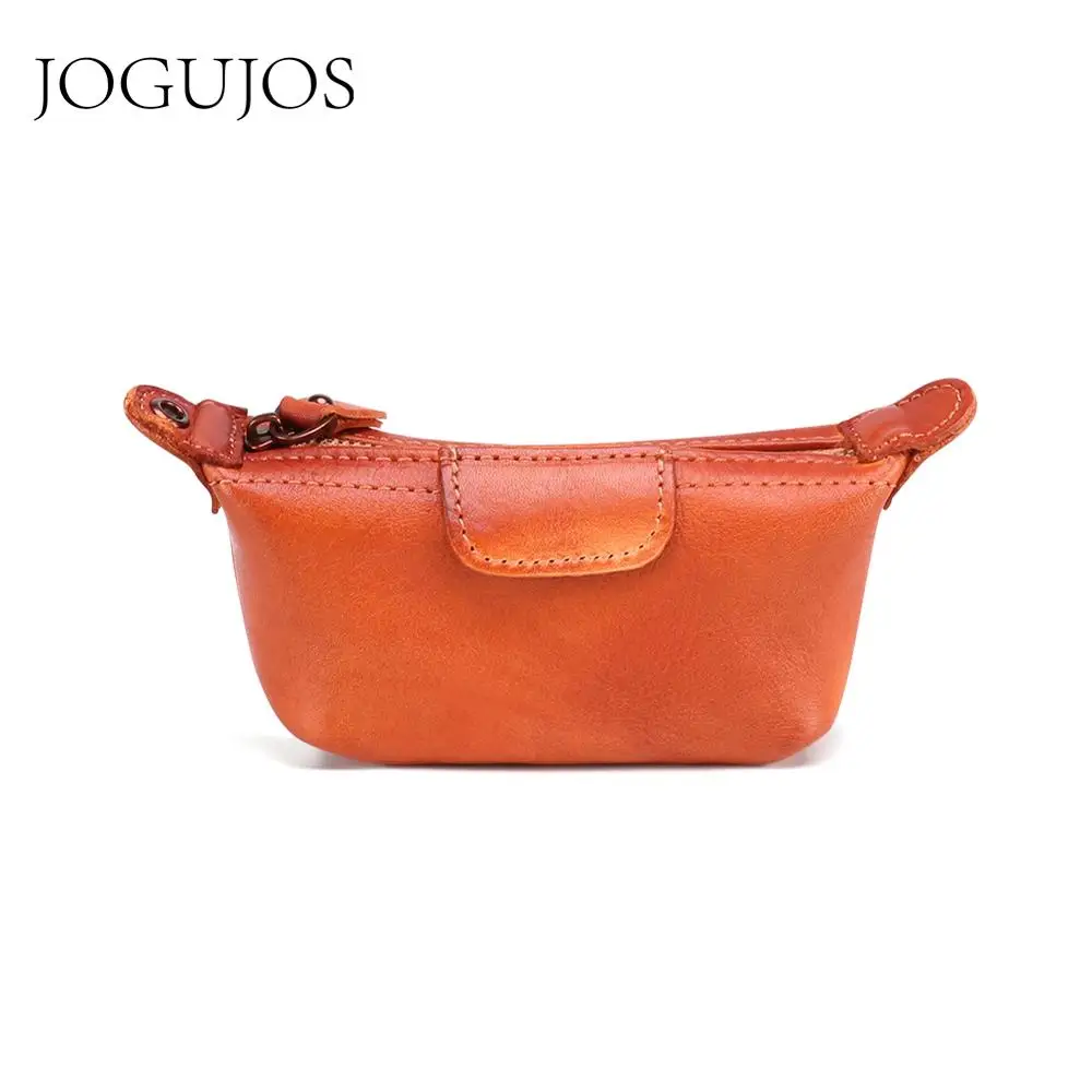 

JOGUJOS New Dumplings Genuine Leather Mini Money Bag Small Men Women Change Coin Purse Wallet Cards Holder Female Pouch Bags