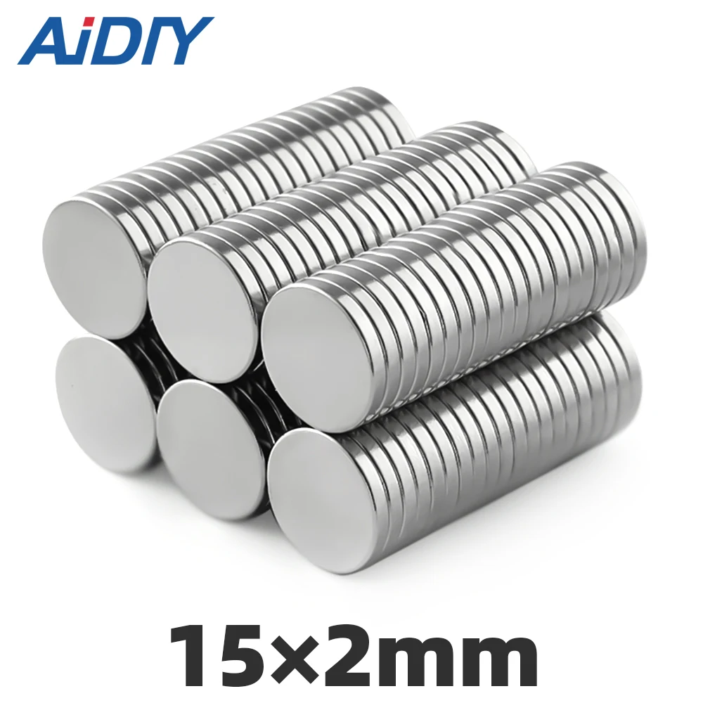 AIDIY 30/50/100pcs 15x2 мм ниодимовые Дисковые магниты супер сильный, Мощный мини небольшой круглый редкоземельный Магнитный неодимовый магнит 15 мм* 2 мм