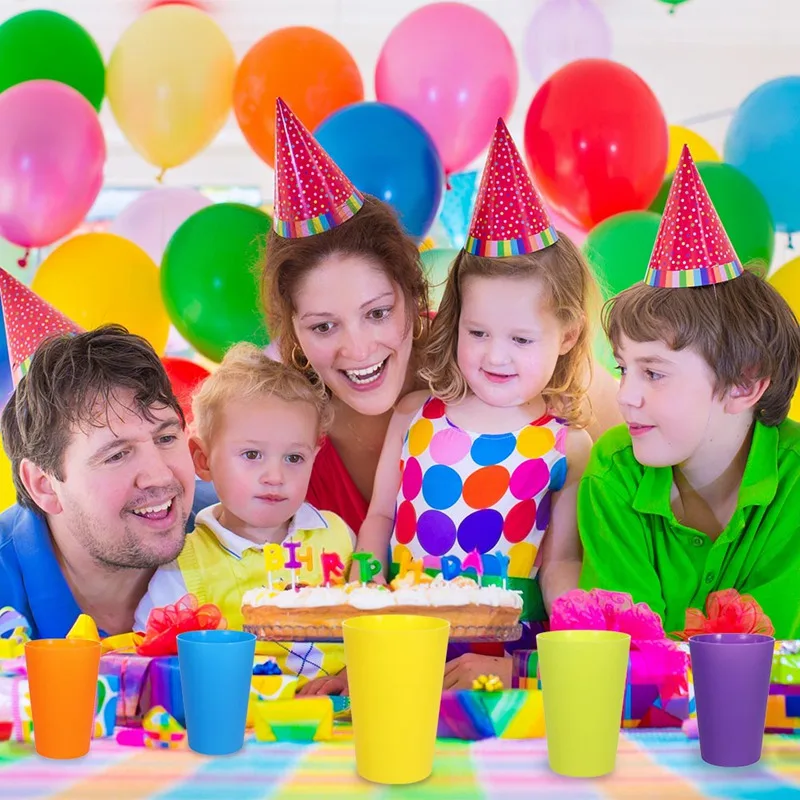 Набор из 18 цветных радужных стаканов для пикника и путешествий.