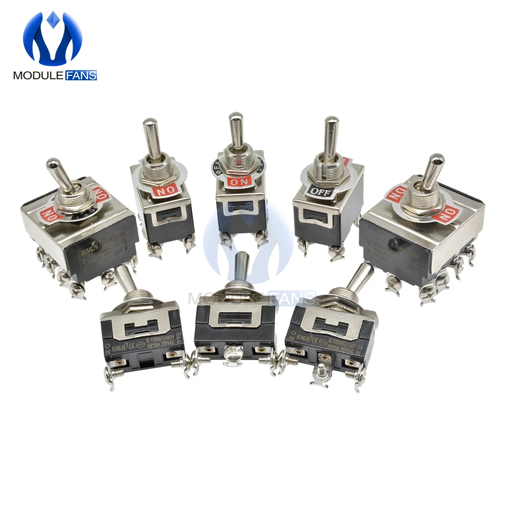 AC 250V 16A 2/3/4/6 Pin Mini автоматический переключатель DPDT ON-OFF-ON 2/3 медный серебристый