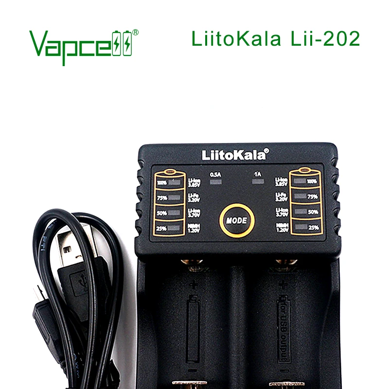 Vapcell зарядное устройство Liitokala Lii-202