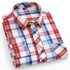 2021 Новая мужская рубашка из 100% хлопка с длинным рукавом размера плюс 5XL 6XL повседневная мужская ткань мягкая приятная для кожи клетчатая красная синяя модная DA513