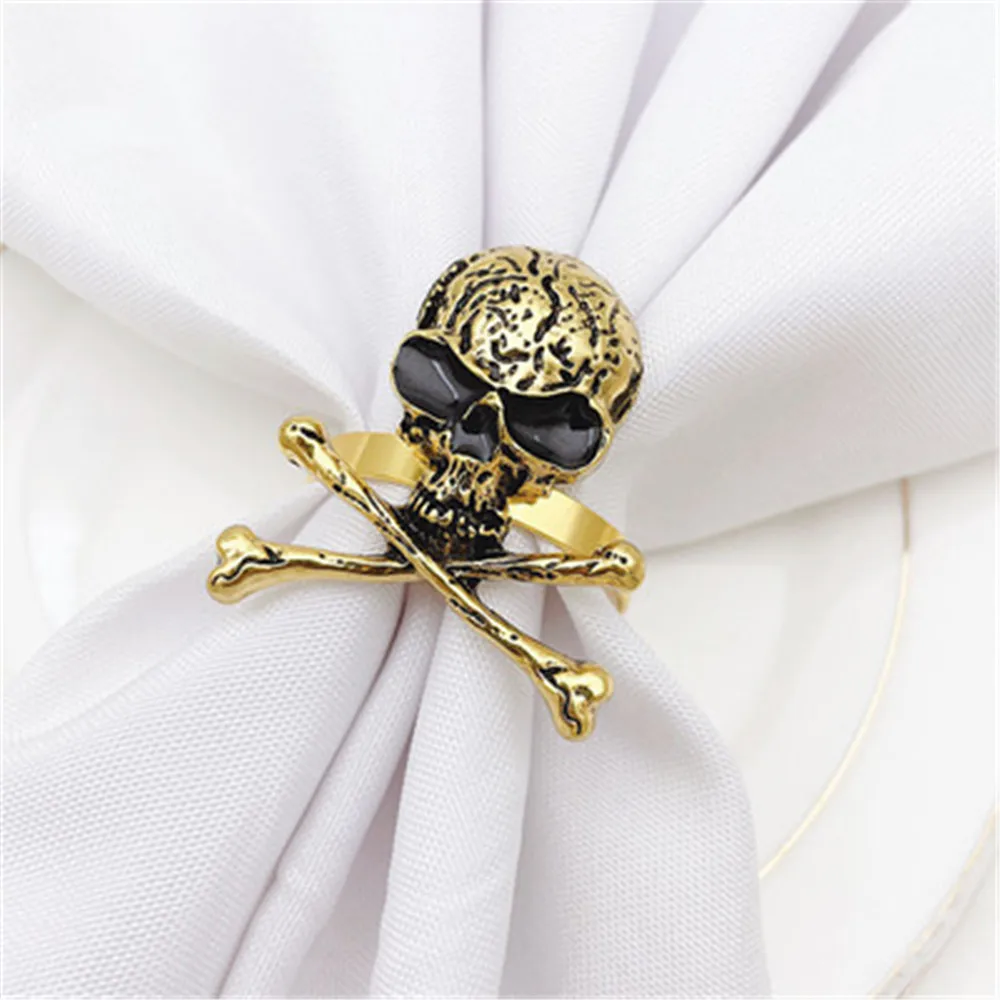 

12 / PCS Hotel Ghost Festival Halloween retro skull napkin buckle napkin ring napkin ring manufacturer wholesale