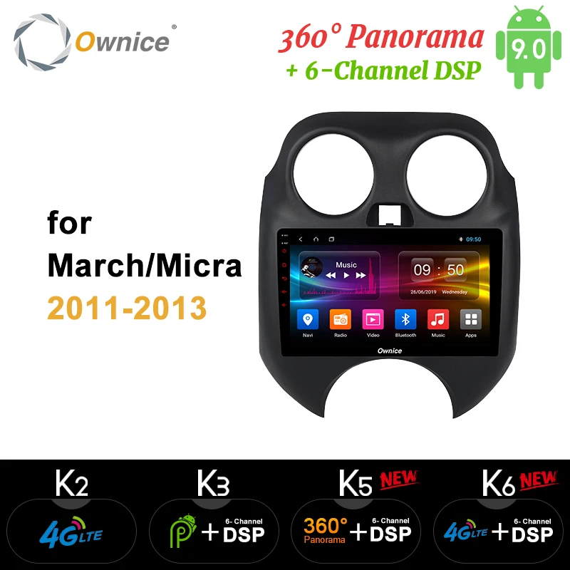 Ownice для Nissan mirca march K13 renault pulse 360 Panorama Android9.0 k3 k5 k6 автомобильное радио