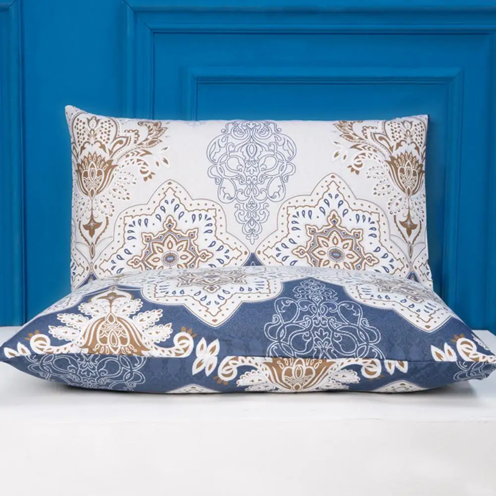 

DishyKooker 2pcs 50x70cm Beauty Floral Printed Pillowcase Polyester Pillow Cover Bedroom Use Breathable Pillow Cases