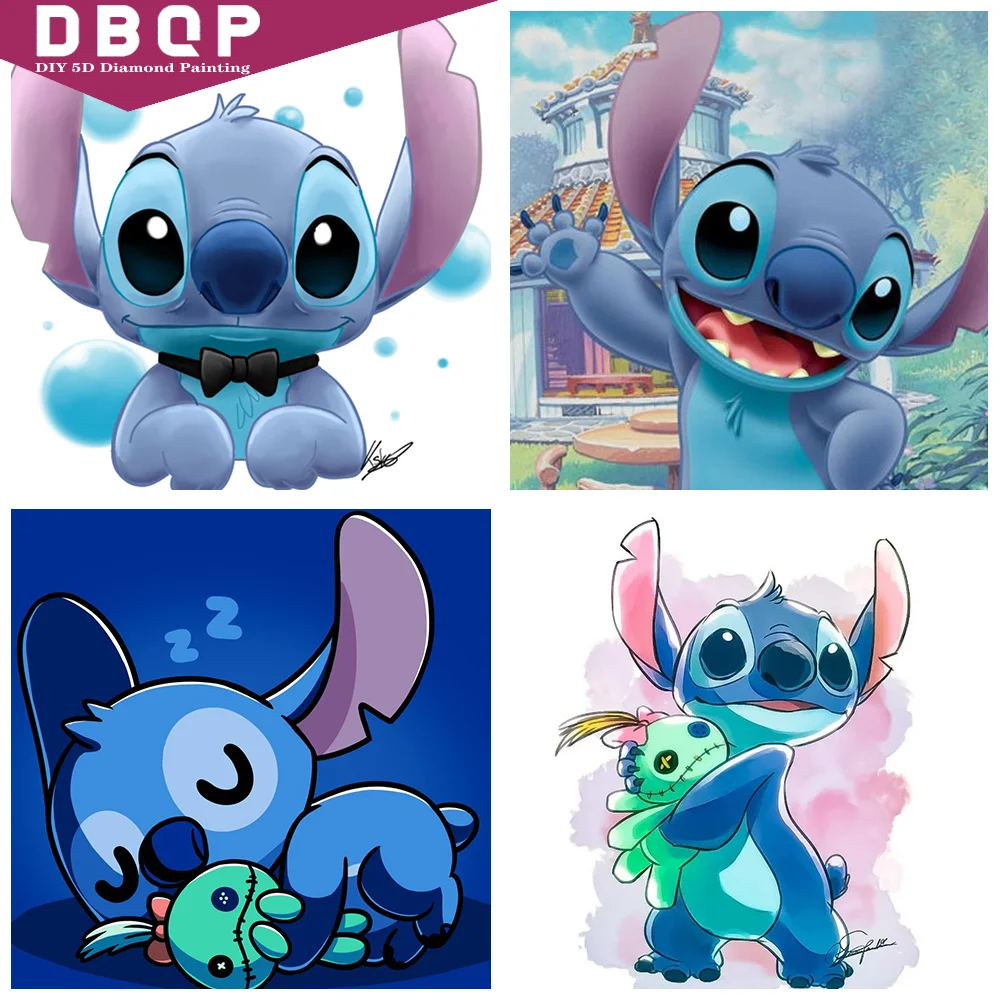 

Disney Round Drill 5D DIY Diamond Painting Cartoon Lilo Stitch 3D Diamond Embroidery Cross Stitch Home Decor Gift