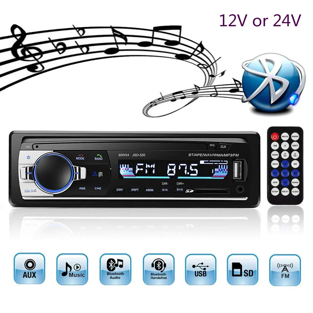 Автомагнитола AZGIANT 12 В/24 В с MP3-плеером USB/SD/AUX | Автомобили и мотоциклы