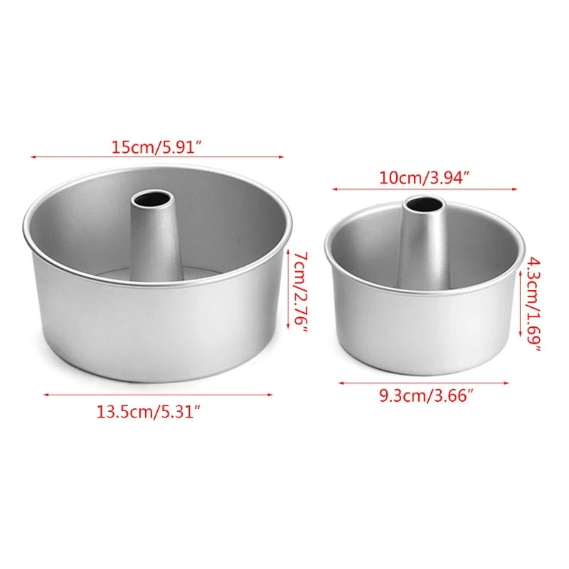 

4inch 6inch Aluminum Alloy Round Chiffon Cake Pan Removable Bottom Hollow Chimney Cake Mold DIY Baking Cake Tools