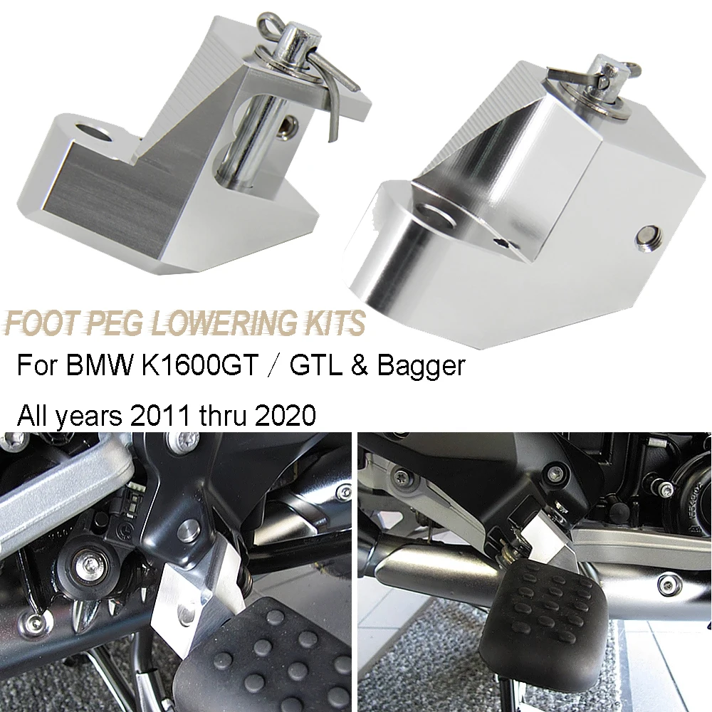 

Motorcycle Accessories Driver Foot peg lowering kits Passenger lower 2011-2020 2019 For BMW K1600GT K1600GTL K1600Bagger K1600B